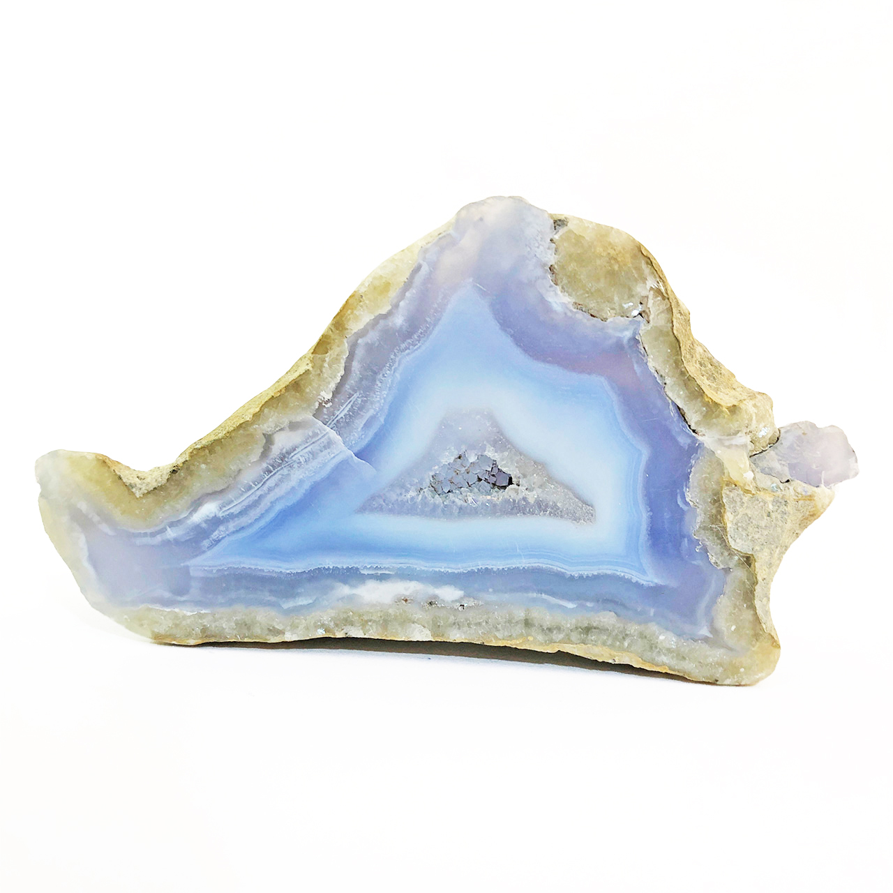 Blue Lace Agate Specimen Blue Lace Agate Specimen on white background