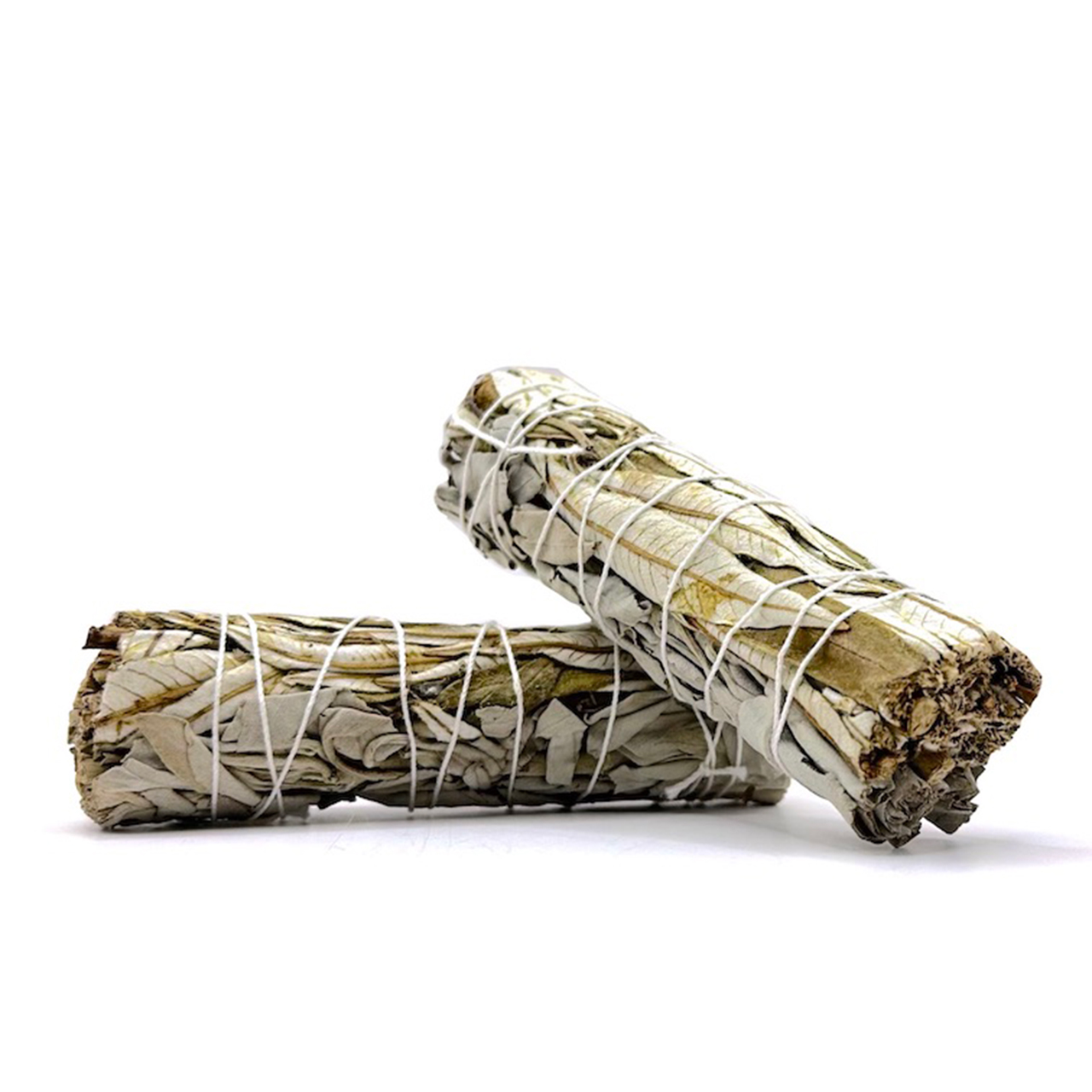 Yerba Santa smudge sticks on white background