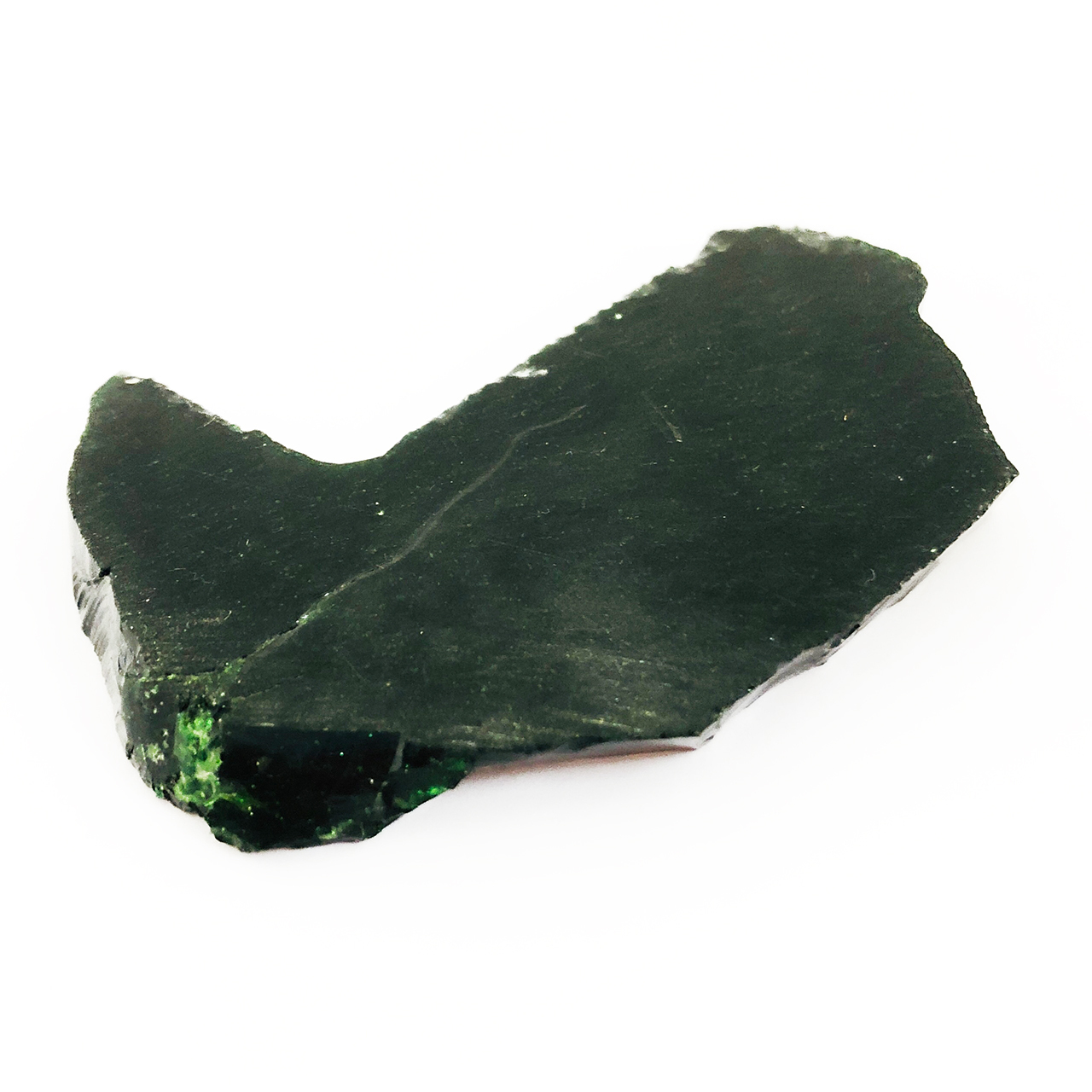 Green Obsidian slab for cabbing