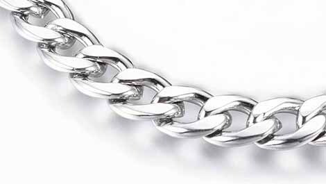 Curb chain on white background