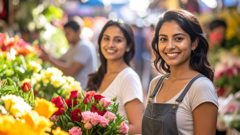Shopping for flowers at the markets Shopping for flowers at the markets