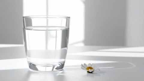 Water Glass on white bench Water Glass on white bench