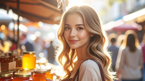 Shopping for honey at the markets