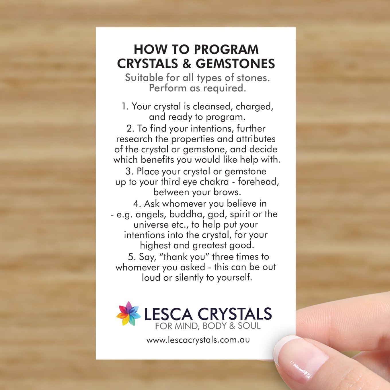 Lesca Crystals Intention Card thumbnail