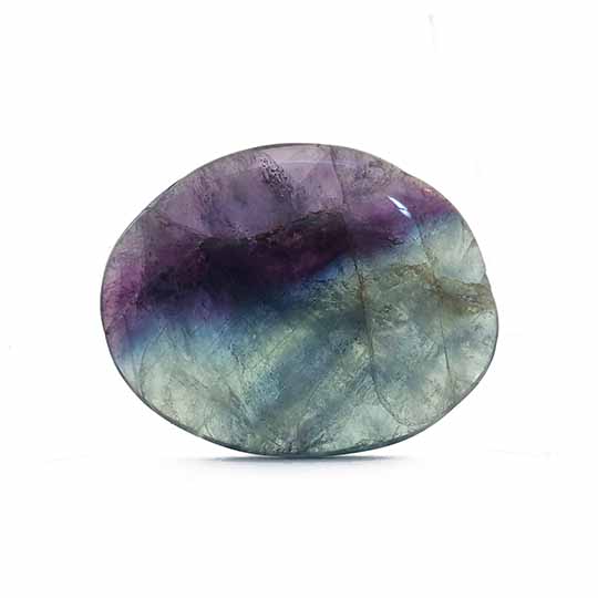 Fluorite Palmstone on white background Fluorite Palmstone on white background
