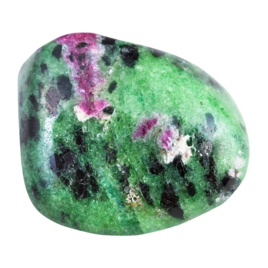 Ruby Zoisite Tumble on white background